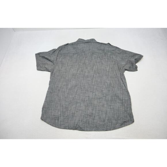 English Laundry Military Button Up Shirt Gray Cotton-Poly Short Sleeve Mens 3XL - Picture 10 of 10